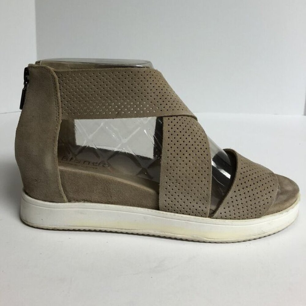 Blondo Women's Cassie, Sand Suede Sandals, Size 8 M.